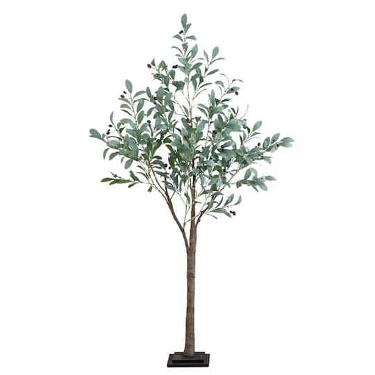 5ft. Pre-Lit Artificial Fruiting Olive Tree with Warm White LED Lights